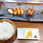 ff - ご飯とヘレ(写真左が佐賀牛・右が宮崎牛)