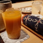 天ぷら 中村 - 100%みかんジュース