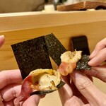 鮨 華 - 北寄貝の磯部焼き