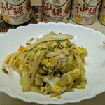 tell me キッチン - 野菜炒め　シーチキン、もやし、たまご、
      　にんじん、たまねぎ、キャベツ、ねぎ