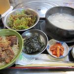 韓国料理 サムギョプサル どやじ - コムタンスープ定食2014/08