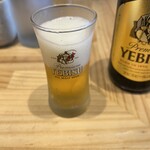 とんかつ ばんぶー - エビスビール中瓶