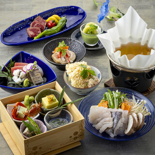 美味しいお料理は素材から。国産和牛や新鮮なお刺身を贅沢に