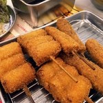 串カツ田中 - 白ネギ、魚肉ソーセージ