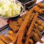 串カツ田中 - アスパラ、チーズ、うずら、串カツ豚
