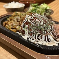 豚玉お好み焼＆ソース焼そば定食