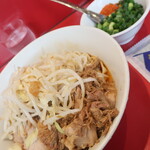 ラーメン二郎 - 汁なし半分＋青ネギ崩