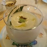 レストラン・ランス・ヤナギダテ - 空豆の冷たいスープ ハーブの香り