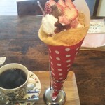 喫茶 あじさい - お花見クレープ、珈琲