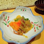 鮨 梵 - ほたるいか、アオヤギ、菜花