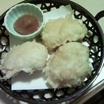 かっすい亭 - 2014.8　鱧の天ぷら　梅肉付き