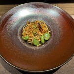 銀座ちとせ - 桜海老と空豆のパスタ