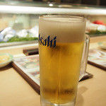 神田江戸ッ子寿司 西口店 - 泡の出るお茶（生ビール）