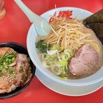 ラーメン山岡家 - Aセット（塩） チャーシュー丼 ＋ 白髪ネギ                        ¥ 840 ＋ ¥ 160