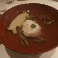 うぶか - 椀物　ずわい蟹真蒸　鮑　蓴菜　青柚子