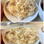 ふたばや - 横から見ても厚みがあり…
100円と思えぬボリュームの天ぷらに
心の中で嬉しい悲鳴♡(〃ω〃)