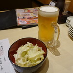 三枚目 助五郎 - 生ビール＆お通し