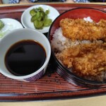 越前家 - 料理写真:天丼セット(ｴﾋﾞ丼かぁ… 大きかったｹﾄﾞ)