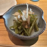 石臼挽手打 そばの音 - 茎わさびおひたし