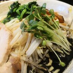 麺酒房 龍安 - カイワレ大根＆もやし等