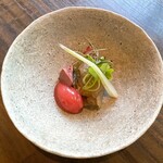 296599322 - 醤酢に蒜搗き合てて鯛願う　我にな見えそ水葱の羹