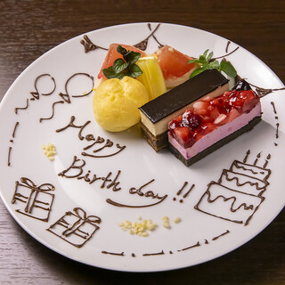 記念日はデザートプレートをプレゼント