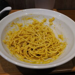 麺処 にぼし香 - よく混ぜた浅利とガーリックバターの和え玉