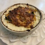 ロージナ茶房 - かぼちゃとベーコンのグラタン。量もたっぷり。