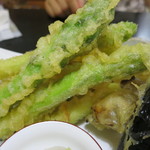 そば 法師人 - アスパラ天