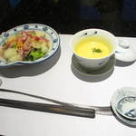 一舞庵 - 仏のコースのサラダとスープ