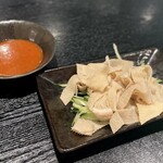炭火焼肉 牛のまるやま - 白センマイ刺