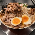 麺屋米 - 金津『背脂煮干し醤油拉麺　特製』　もやしTP。