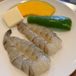 とんぼ亭 - とんぼセットのエビ焼