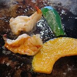 とんぼ亭 - とんぼセットのエビ焼