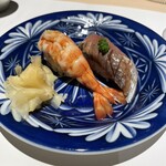 鮨 起承転結 - 車海老にアジ