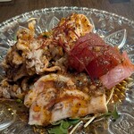 春巻きとよだれ鶏 酔いしば 谷町六丁目 - 