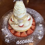 カフェ アクイーユ - 2022年12月　クリスマスパンケーキ 〜スノーホワイト〜