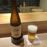 佐野鮨 - 瓶ビールで乾杯