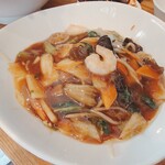 広東家庭料理おかむら - 私の定番 五目あんかけ焼きそば、定期摂取が必要です。