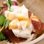 賽 - かも生ハムと金柑の白あえ