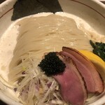 鴨出汁中華蕎麦 麺屋yoshiki - クリーム昆布水と貝出汁細つけ麺（塩）
