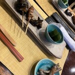 鰻 にしはら - 器には　きゅうりと味噌