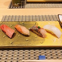 鮨なが - 中トロ、金目鯛、真鯵、コウイカ