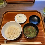 本城 - 筍ごはん　赤だし　香の物