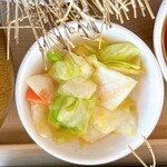 イカ恋食堂 ごはん亭 - 山形名物ゲソ天恋定食のお新香