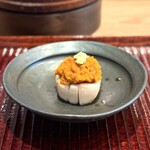 すし処 ひさ田 - ・煮帆立、蒸し雲丹