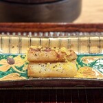 すし処 ひさ田 - ・オランダ産 ホワイトアスパラガス、唐墨、黒七味