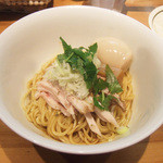 鶏油そば 煮干バージョン(600円)+味付玉子(100円)+ご飯(100円)