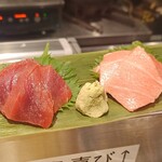 すし専門ストア かど平 - あかみ と 中とろ 刺し