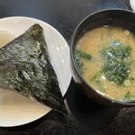 和食 水仙 - おにぎりと明太子&みそ汁　☆2.5